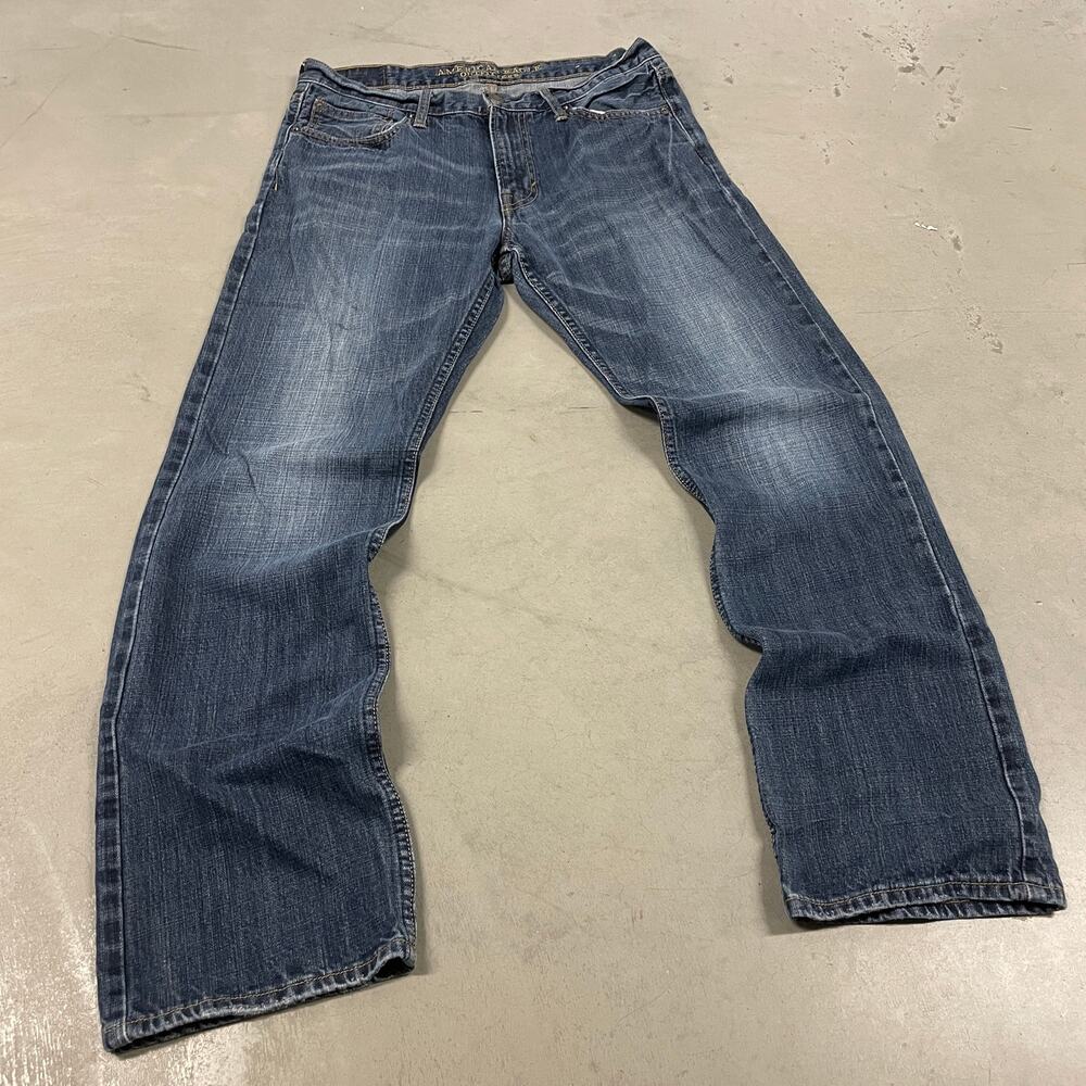 y2k american eagle faded straight jeans 33x32